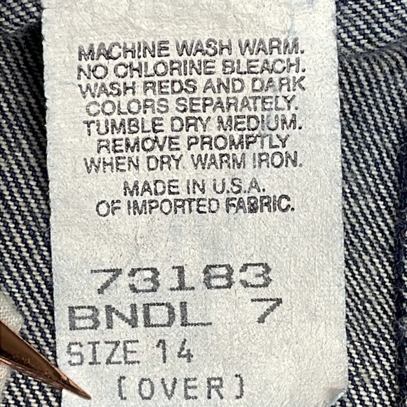 Vintage 100% Cotton Denim Snap Front A-Line Midi Jean Skirt 14 - Picture 9 of 14